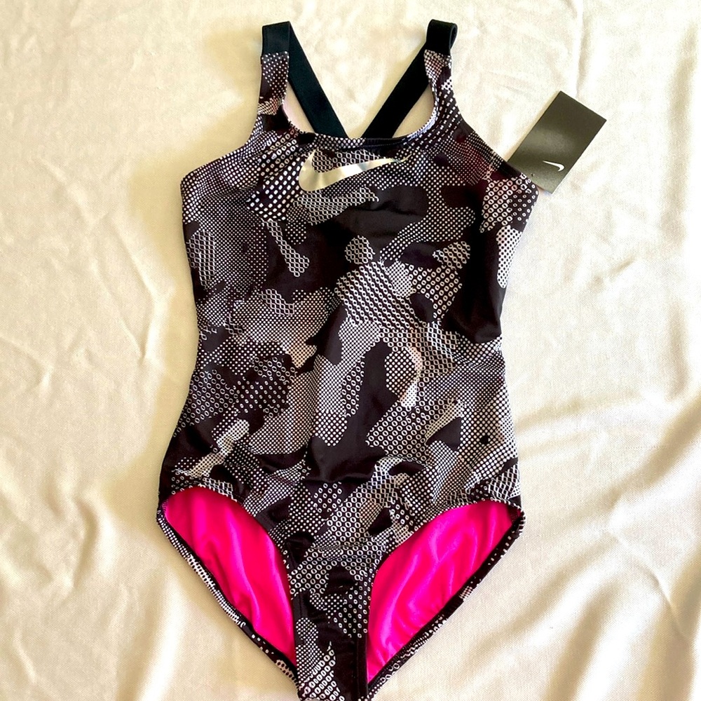 Nike Girls Crossback One Piece Swimsuit L